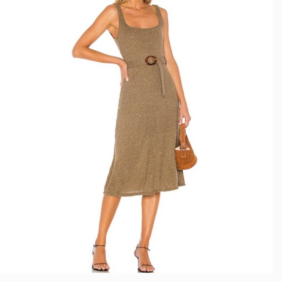 NWT Majorelle Luis Sleeveless Midi Dress Mocha Brown Size Small - Picture 1 of 16